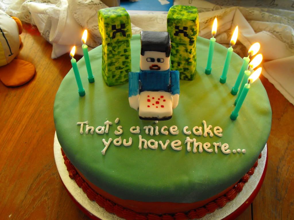 Birthday Cake Minecraft Style