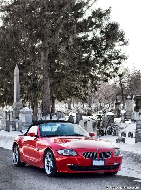 BMW Z4 in a Cemetery