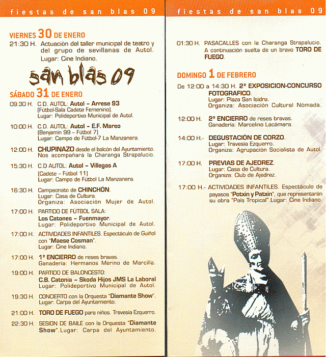 Programa fiestas de San Blas 2009 de Autol