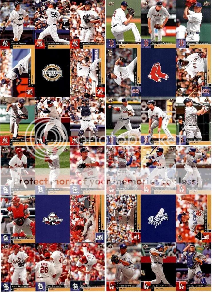 CHOOSE FROM ONE 2009 UPPER DECK SERIES 1 UNCUT SHEET FROM THE