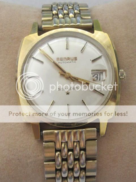 BENRUS AUTOMATIC SEA LORD GOLD PLATE BASE METAL BEZEL MENS WATCH 