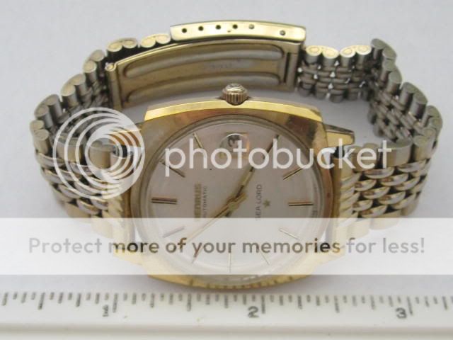 BENRUS AUTOMATIC SEA LORD GOLD PLATE BASE METAL BEZEL MENS WATCH 